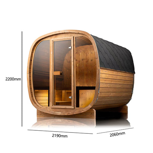 Auris 2 outdoor red cedar sauna, image 2 of 5